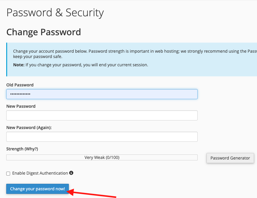 How to Reset Your cPanel Password - Knowledgebase - Prabhu Host - Web ...